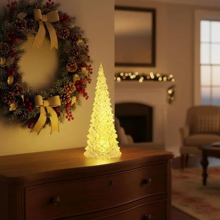DECORATIVE CHRISTMAS TREE TRANSPARENT LED WARM WHITE 27CM