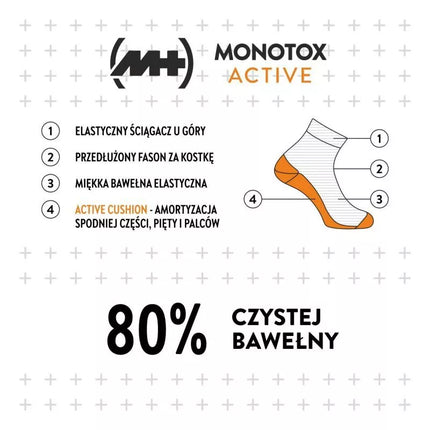 Monotox Basics kulkšnies kojinės su aktyvia amortizacija, juodos spalvos, 2 vnt. pakuotė SKS20ZKWB