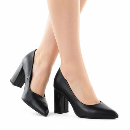 Black pumps with pointed toe, black Sergio Leone PB216