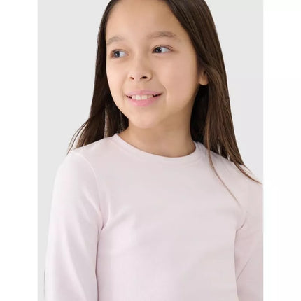 Mergaitiški marškiniai ilgomis rankovėmis, slim fit, lygūs 4F 4FJRSS25TLONF505-12S
