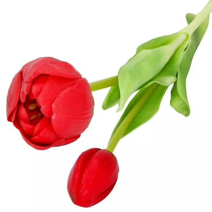 BOUQUET OF 5 RED PEONY TULIPS 39 CM LIFE-LIKE SPRING DECORATION