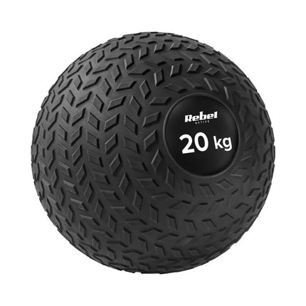 Mažas medicininis kamuolys reabilitacijos pratimams Slam Ball 23 cm 20 kg, REBEL ACTIVE