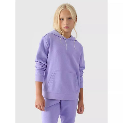 Girls' sweatshirt with hood, open, 4F Junior 4FJWMM00TSWSF1316-32S