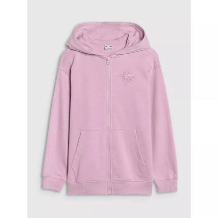 Girls' sweatshirt with a hood, 4F 4FJWSS25TSWSF1482-52S