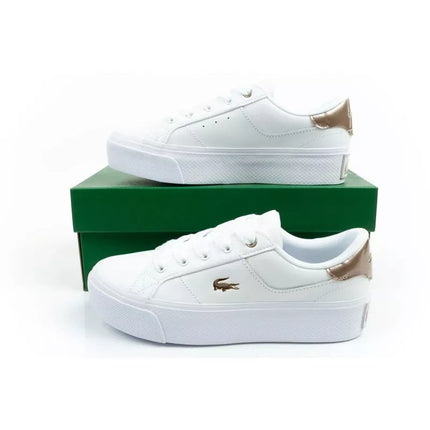 Madingi balti moteriški sportiniai bateliai Lacoste Ziane Platform 126