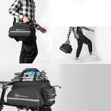 Rockbros A6-03BK bicycle bag for trunk 35 l with fold-out pockets - black