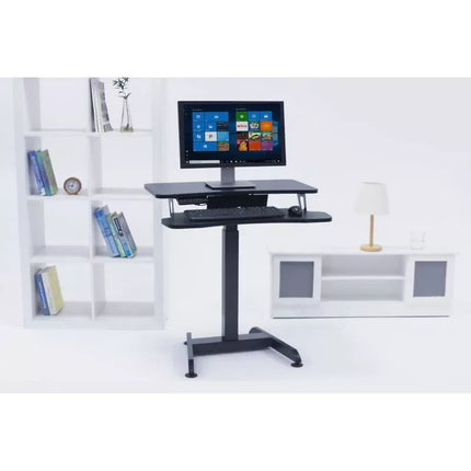 MACLEAN elektrinis stalas, darbo vieta, aukščio reguliavimas, maksimalus aukštis 122 cm, maksimali apkrova 37 kg - sėdimam ir stovimam darbui MC-835