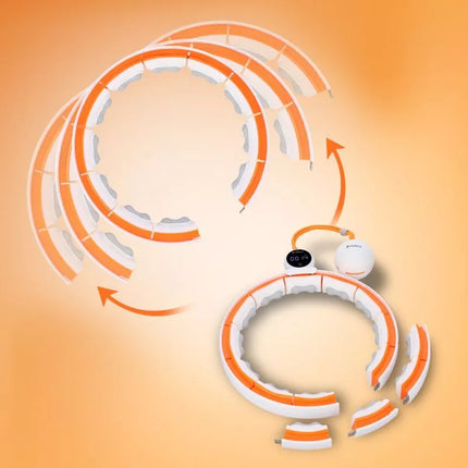 HHM21 HULA HOP WHITE/ORANGE WITH MAGNETS, TPE PROTECTION AND WEIGHT + HMS COUNTER