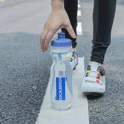 Rockbros 750 ml Bicycle Bottle - Transparent with Blue Mouthpiece