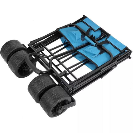 DELUXE FOLDABLE TRAVEL AND BEACH STROLLER 66x48x90CM WITH HANDLE, BLUE