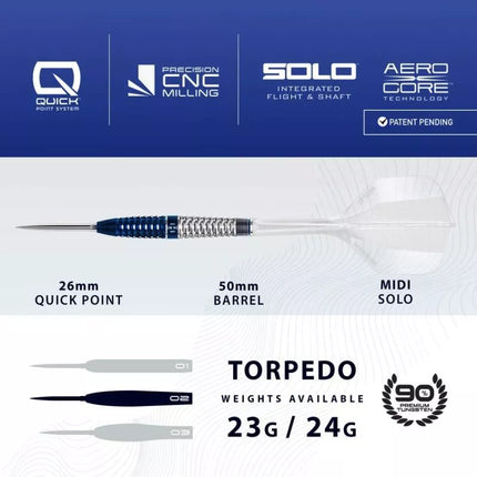 Harrows GEO 02 TORPEDO 90% smiginis su plieniniais antgaliais
