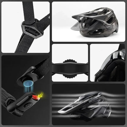 Rockbros LK-99 Mountain Bike Helmet with Adjustable Visor and Magnetic Closure 58-62 cm - Titanium