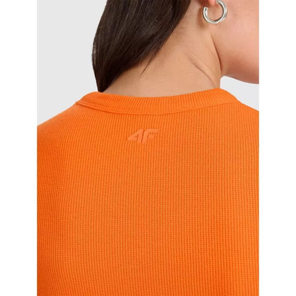 Women's slim waffle knit T-shirt 4F 4FRSS25TTSHF2749-70S