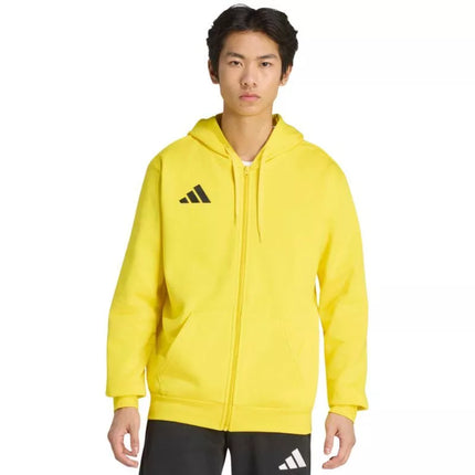 Vyriškas adidas Entrada 26 džemperis su gobtuvu ir pilnu užtrauktuku Geltonas KF8964