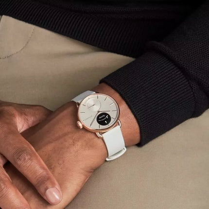 Withings ScanWatch 2 Hybrid Watch - Stainless Steel - Hybrid Smartwatch with Strap - Fluoroelastomer - Wrist Size: 146-211mm - Solid Color - Bluetooth - 34.6g - Sand