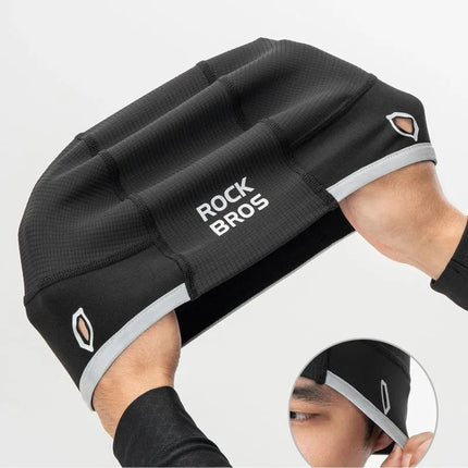 Žieminė vėjui atspari dviratininko kepuraitė Rockbros M016, dydis 54-61 cm - juoda