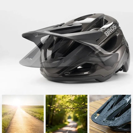Rockbros LK-99 Mountain Bike Helmet with Adjustable Visor and Magnetic Closure 58-62 cm - Titanium