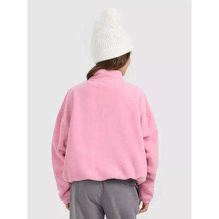 Šilta oversize fliso striukė su stovimos apykaklės mergaitėms 4F 4FJRAW25TFLEF441-54S