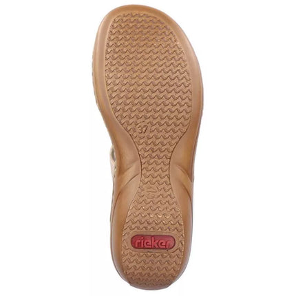 Patogios Rieker W RKR681 smėlio spalvos šlepetės