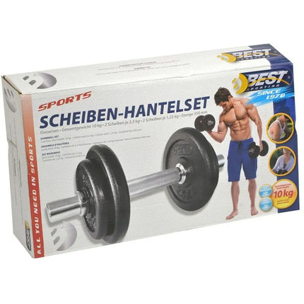 10 kg ketinis hantelis, skersmuo 30 mm, BEST SPORTING