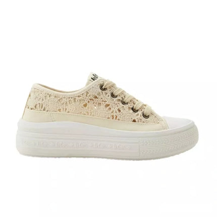 Lee Cooper women's shoes sports sneakers beige platform lace
