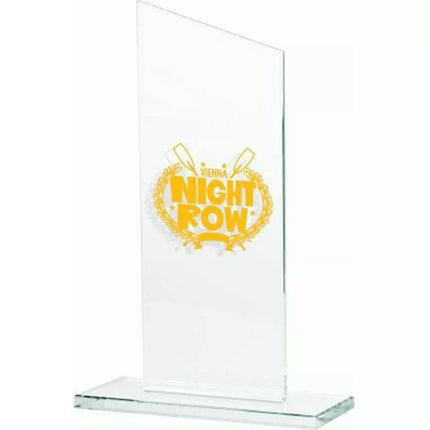 Engraved glass trophy + paint filling