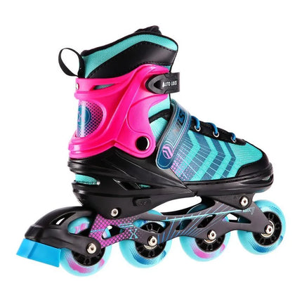 NH18192A 4in1 BLACK-PURPLE SIZE M(34-38) ROLLER SKATES WITH HOCKEY SLEEVE NILS EXTREME