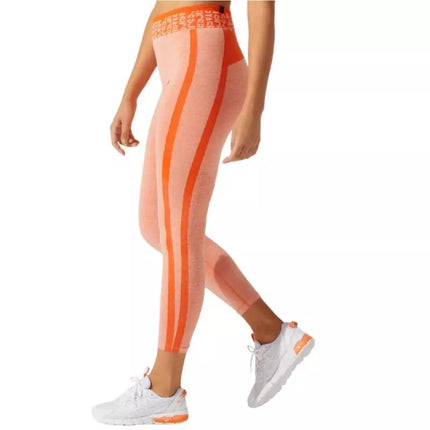 Asics Moteriškos trumpintos logotipinės besiūlės tamprės W kelnės 2032B789-800