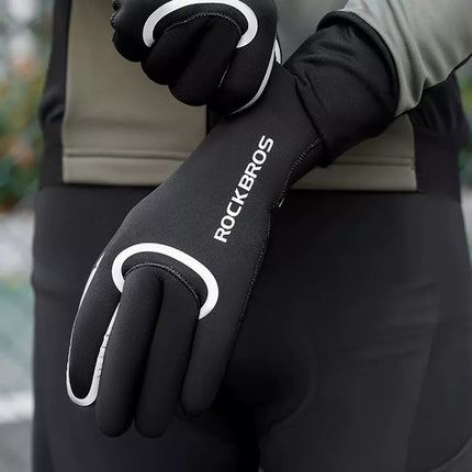 Rockbros full waterproof cycling gloves, size: XXL - black