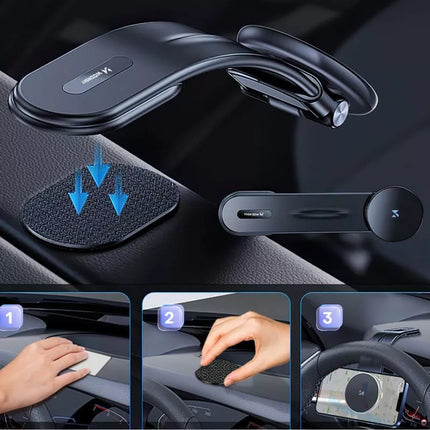 Wozinsky WCZ2Y2S Magnetinis automobilio laikiklis su 15W MagSafe induktyviuoju įkrovikliu prietaisų skydeliui - Juodas