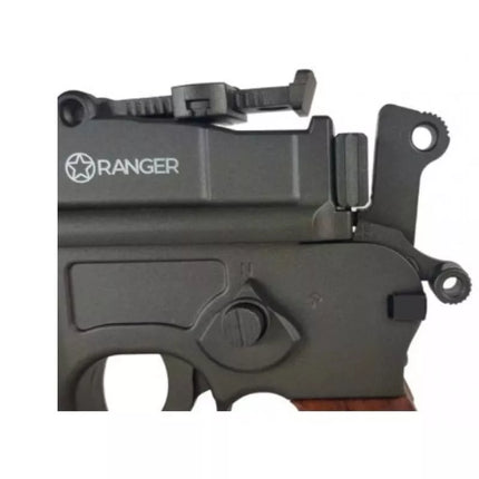 RANGER M712 Broomhandle VISO AUTOMATINIS ATATRAUKIAMOSIOS SISTEMOS orinis pistoletas, 4.5 mm BB, 19 šūvių. KWC