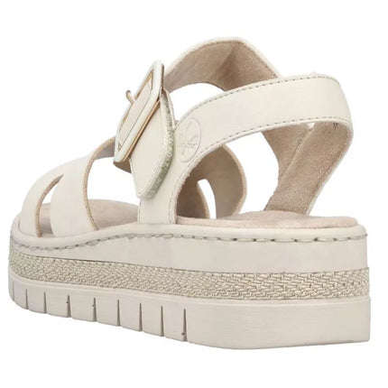 Women's beige wedge sandals Rieker V4952-60
