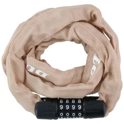 DUNLOP BICYCLE LOCK CHAIN WITH CODE 120CM LENGTH - BEIGE