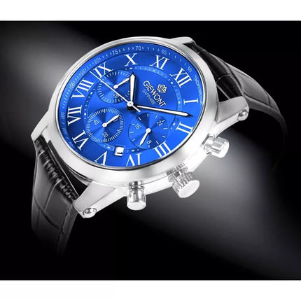 Giewont Chronograph Safyrinis Sidabrinis Mėlynas Vyriškas Laikrodis GW6260-A4