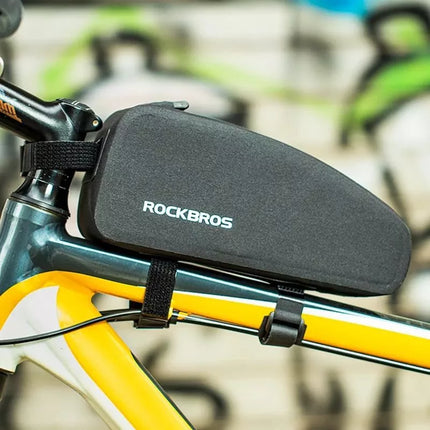 Rockbros AS-019 vandeniui atsparus dviračio rėmo krepšys 1,5 l – juodas