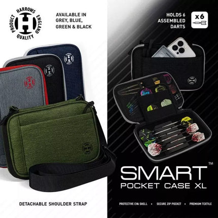 Harrows Smart Case 6 XL SmartcaseXL pilka/raudona smiginio dėklas