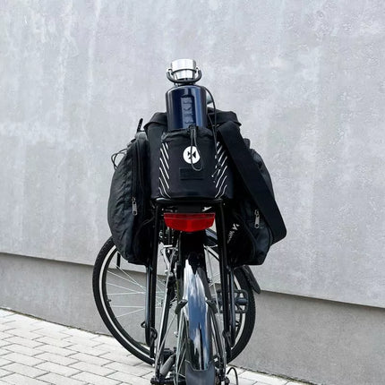 Wozinsky Bike Pannier Rack Bag with Shoulder Strap 9L (Rain Cover Included) Black (WBB22BK)