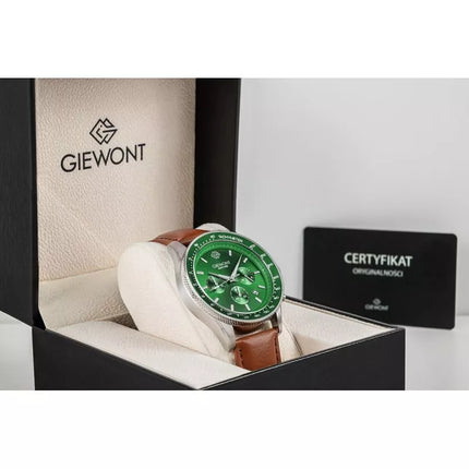 Men's Watch Giewont Chronograph Sapphire Brown Green GW3520-A6