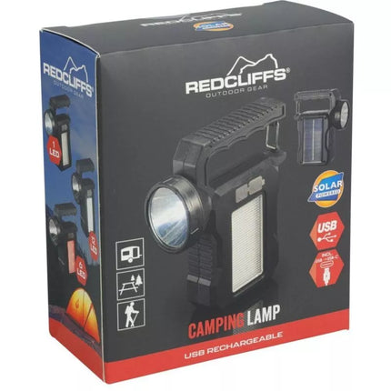 Flashlight Camping Lamp USB Charging and Solar Redcliffs