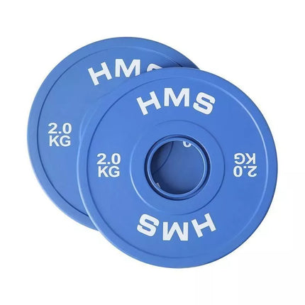 Olimpinė bamperinė plokštė 2x2kg mėlyna HMS CBRS20