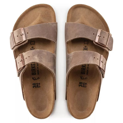 Birkenstock Arizona tabako rudos siauros vyriškos rudos šlepetės (0352203)