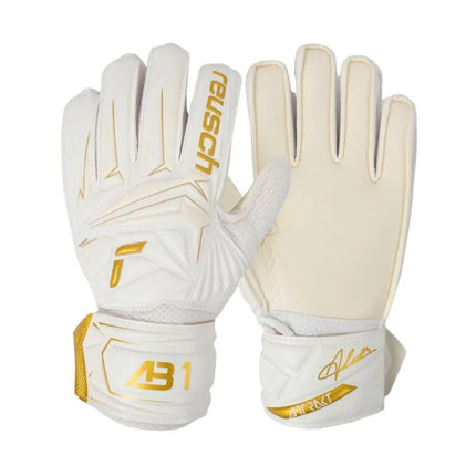 Reusch Attrakt AB1 Solid Junior vartininko pirštinės, baltos spalvos, 5672003 1130