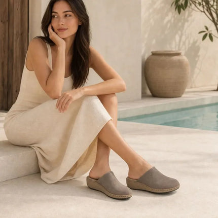 Filippo DK7567 Taupe Leather Wedge Sandals