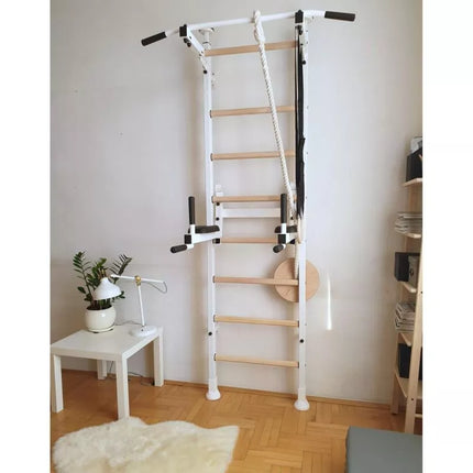 Rankena gimnastikos kopėčioms, vaikiški priedai, baltas kilimėlis BENCHK