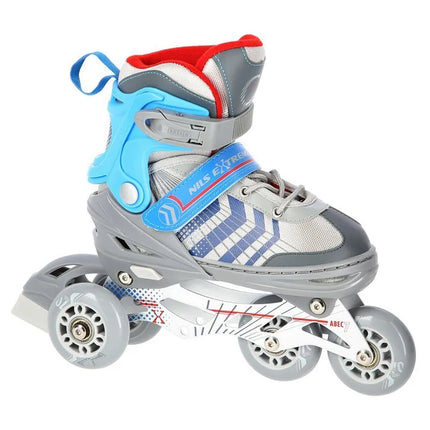 NH18192 4in1 GREY-BLUE SIZE M(34-38) ROLLER SKATES WITH HOCKEY SLEEVE NILS EXTREME