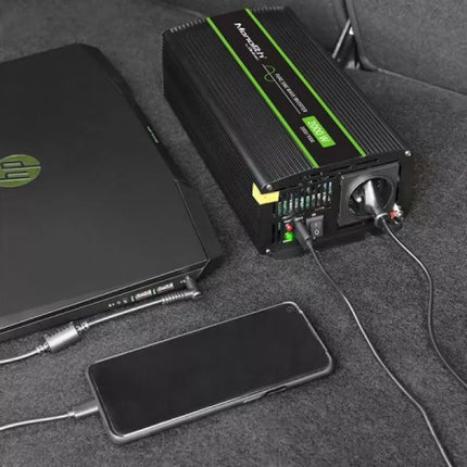 Qoltec Monolith Automatinis maitinimo adapteris/keitiklis 2000 W Juodas