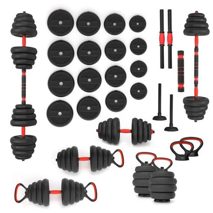 HMS SGN130 6-in-1 weight set (barbell, dumbbells and kettlebell) 30kg