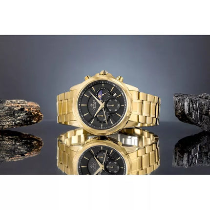 Men's Watch Giewont Chronograph Sapphire Gold Black GW9460-B4