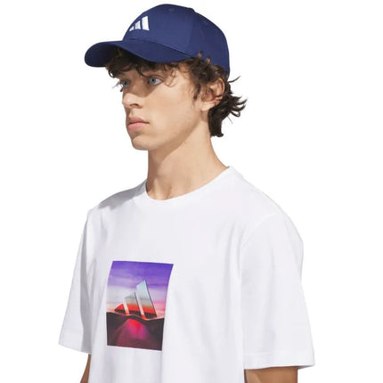 Vyrų adidas „Summer Heat“ grafinio dizaino marškinėliai balti JZ7545