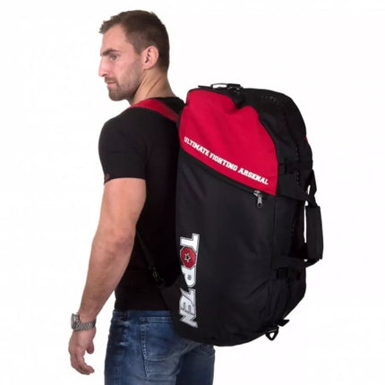TOP TEN sportinis krepšys su kuprinės funkcija 70 x 35 cm TOR-P2 MMA juoda ir raudona